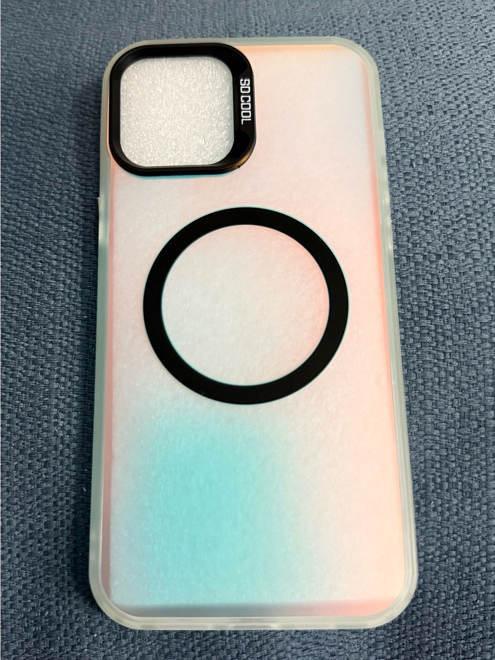 Pink Gradient Magnetic-Compatible with iPhone 12 Pro Max Case with Black Accents
